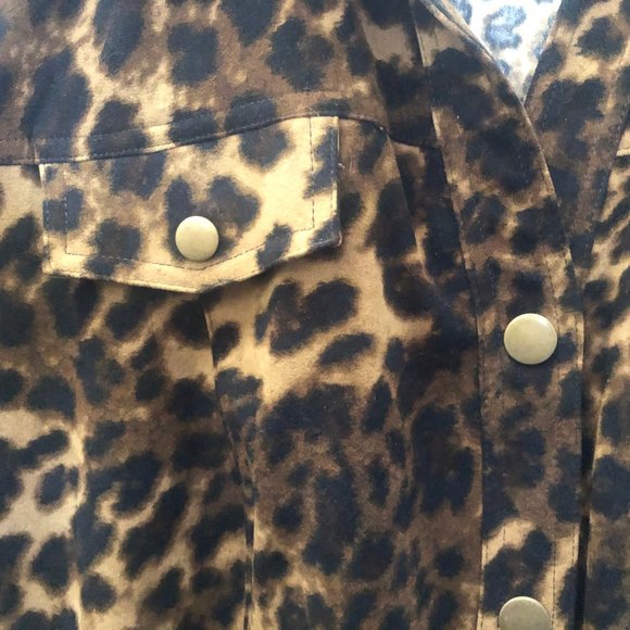 M Collection Leopard Print 3/4 Sleeve Blouse - Picture 6 of 16
